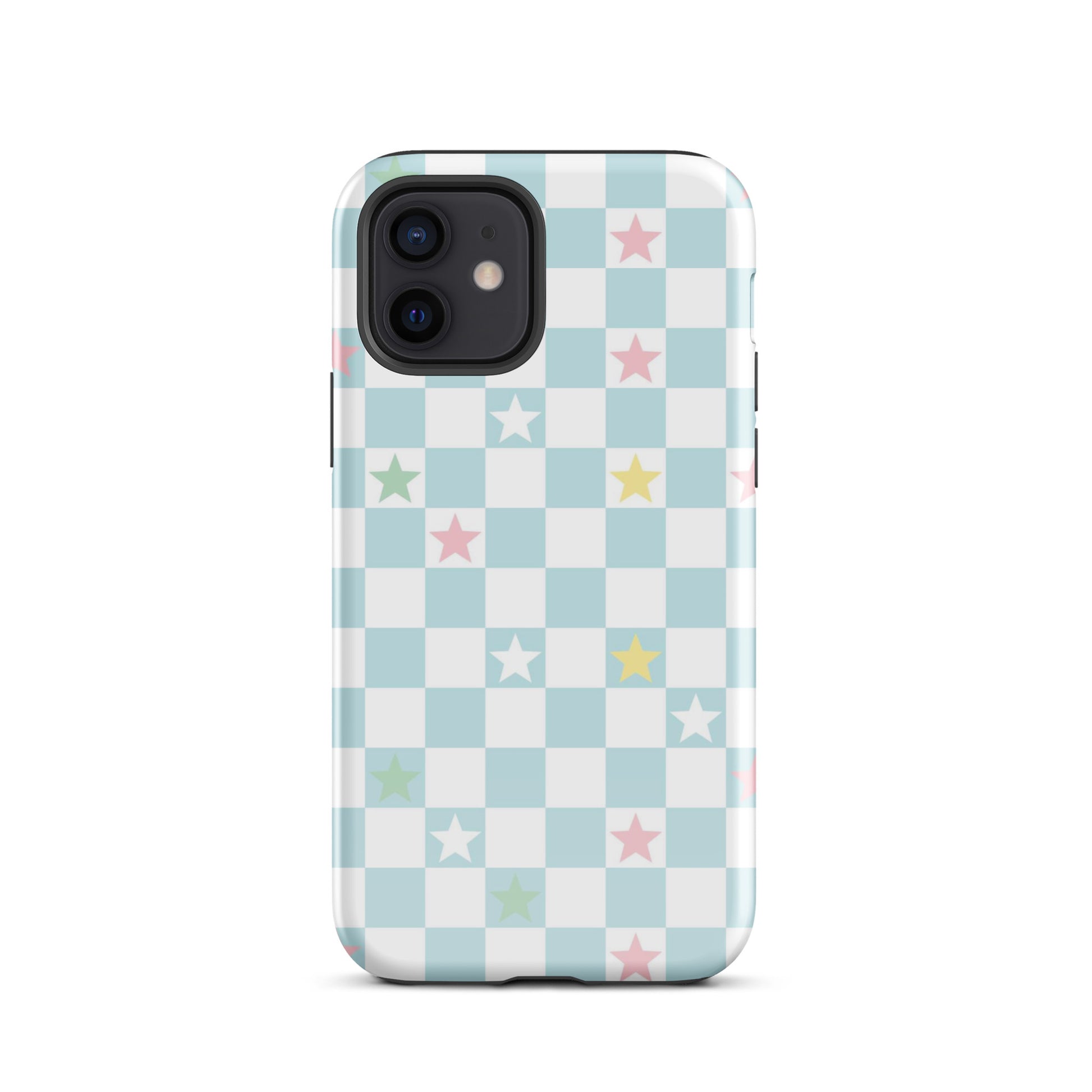 Stars Checkered iPhone Case iPhone 12 Glossy