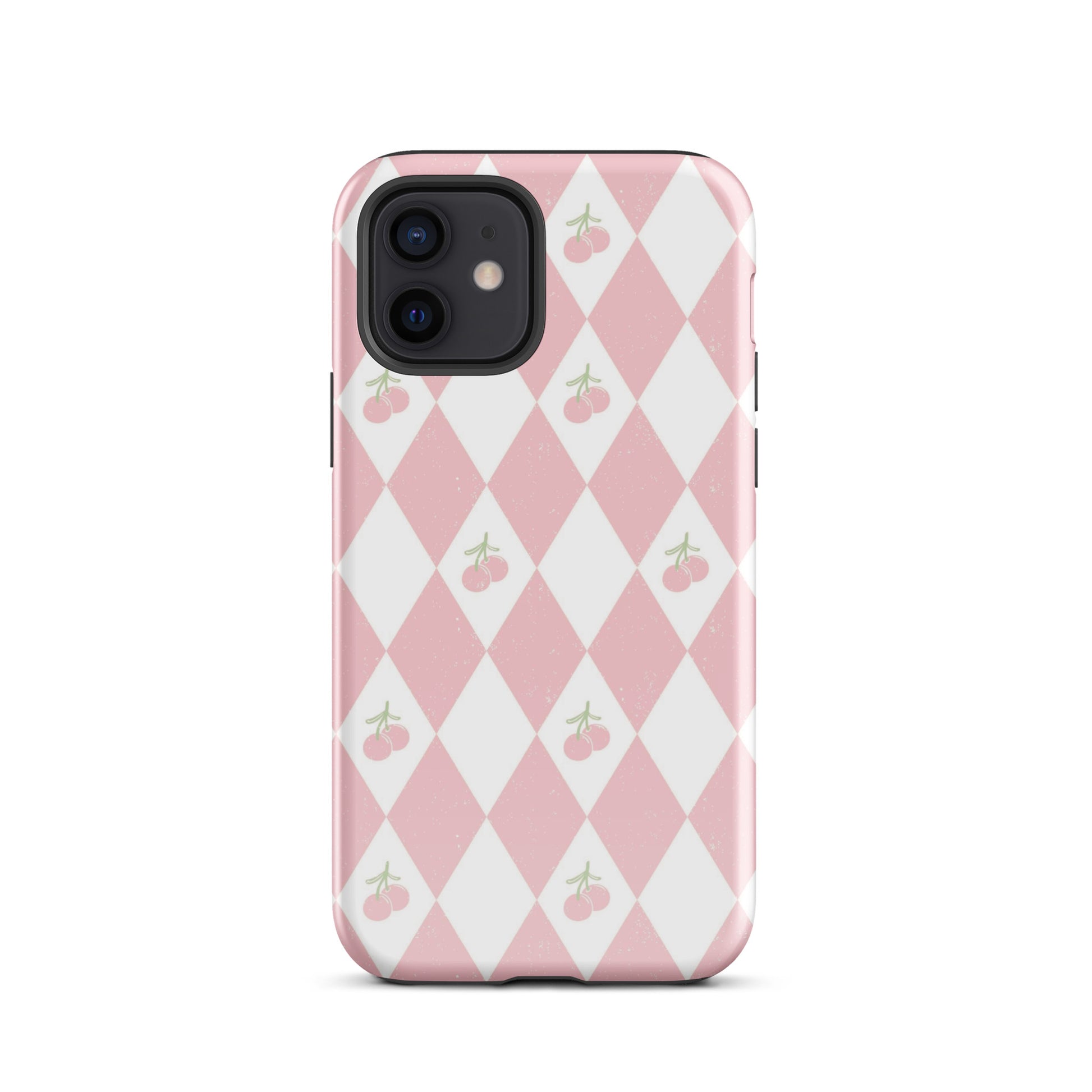 Cherry Argyle iPhone Case iPhone 12 Glossy