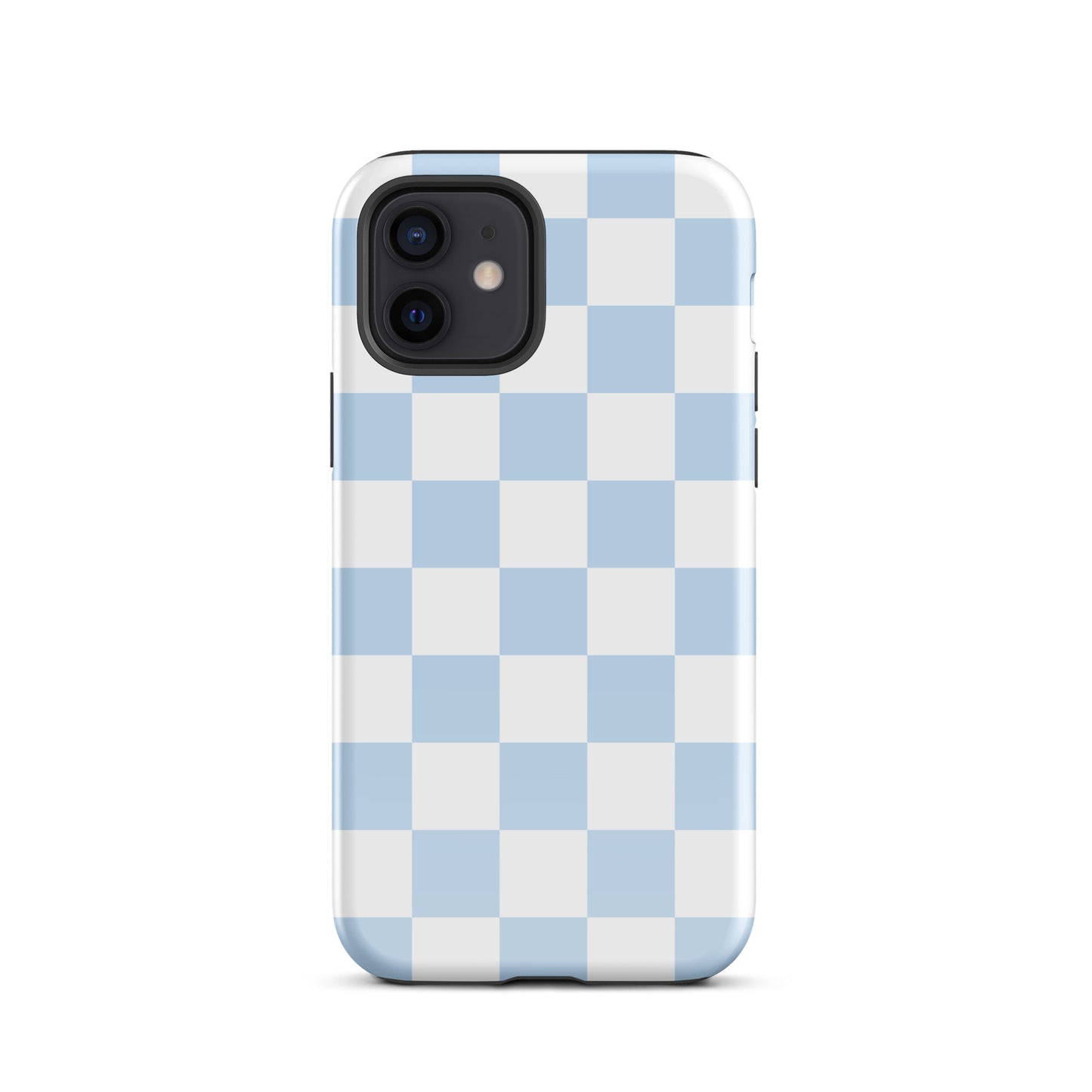Pastel Blue Checkered iPhone Case iPhone 12 Glossy