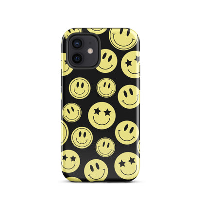 Black Smiley Faces iPhone Case