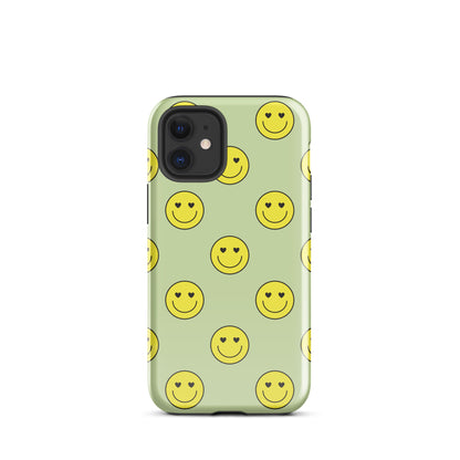 Neon Smiley Faces iPhone Case iPhone 12 mini Glossy