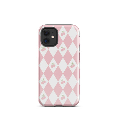 Cherry Argyle iPhone Case iPhone 12 mini Glossy