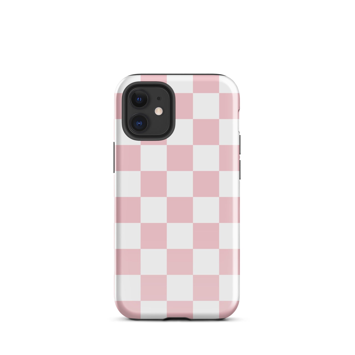 Pastel Pink Checkered iPhone Case iPhone 12 mini Glossy