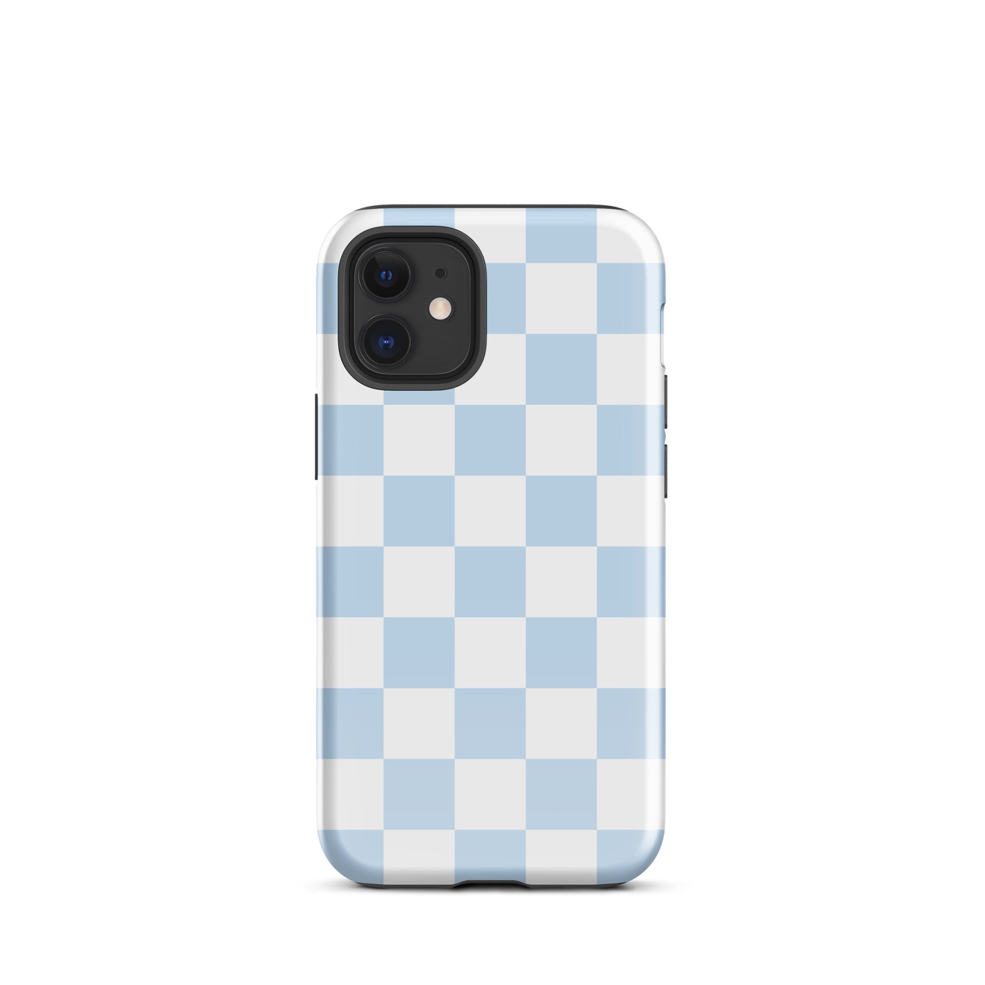 Pastel Blue Checkered iPhone Case iPhone 12 mini Glossy