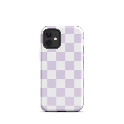 Pastel Purple Checkered iPhone Case iPhone 12 mini Glossy