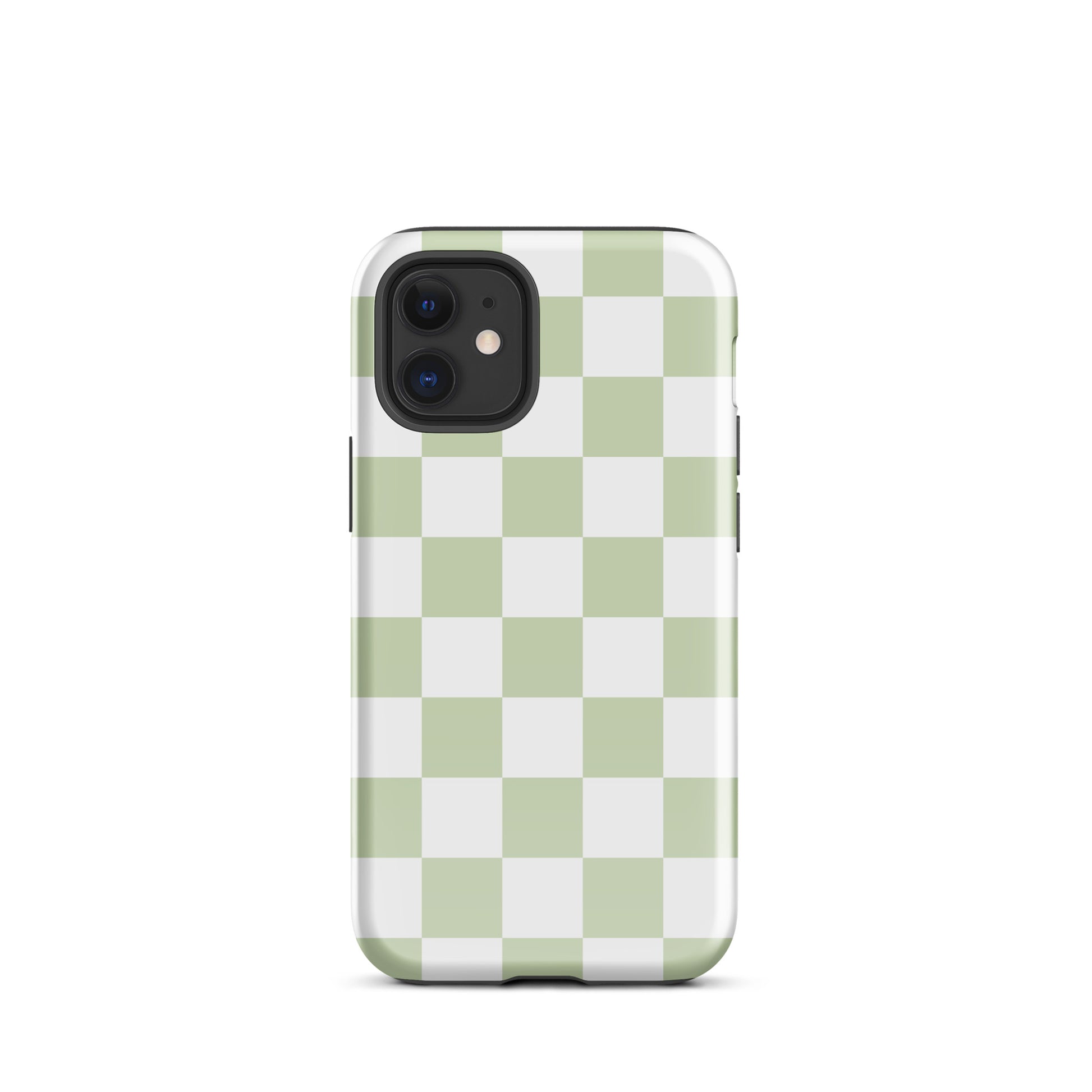 Pastel Green Checkered iPhone Case iPhone 12 mini Glossy