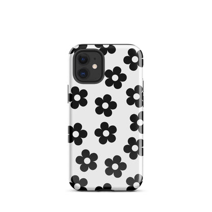 White Retro Flowers iPhone Case