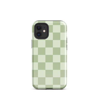 Green & Light Green Checkered iPhone Case