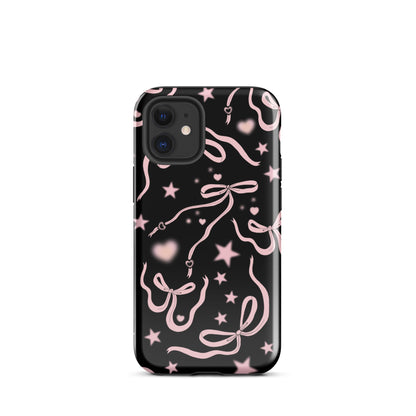 Black Cosmic Bows iPhone Case