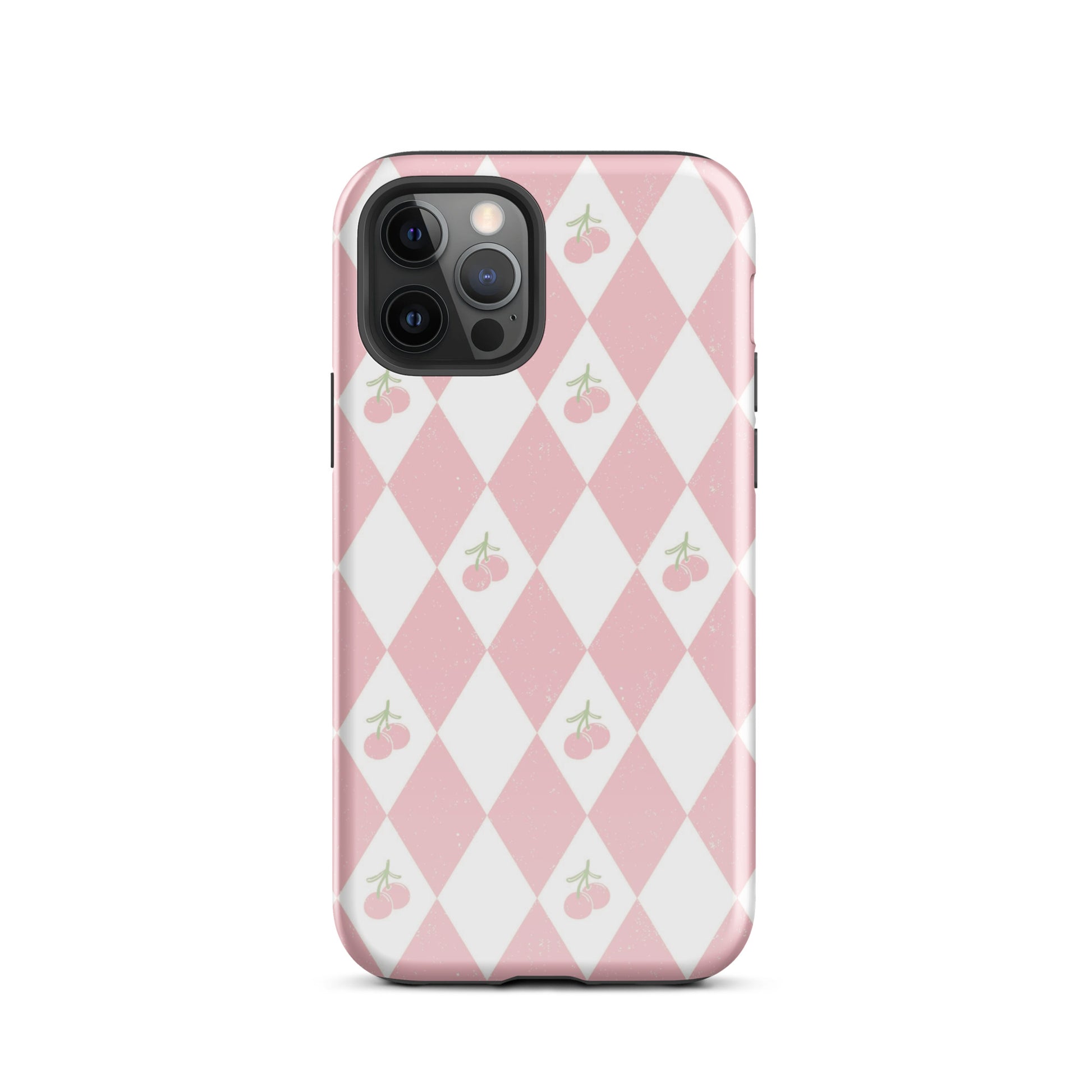 Cherry Argyle iPhone Case iPhone 12 Pro Glossy