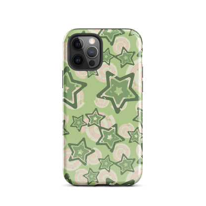 Y2K Green Star iPhone Case iPhone 12 Pro Glossy