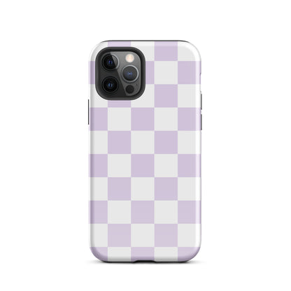 Pastel Purple Checkered iPhone Case iPhone 12 Pro Glossy