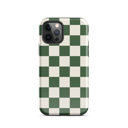 Green Checkered iPhone Case iPhone 12 Pro Glossy