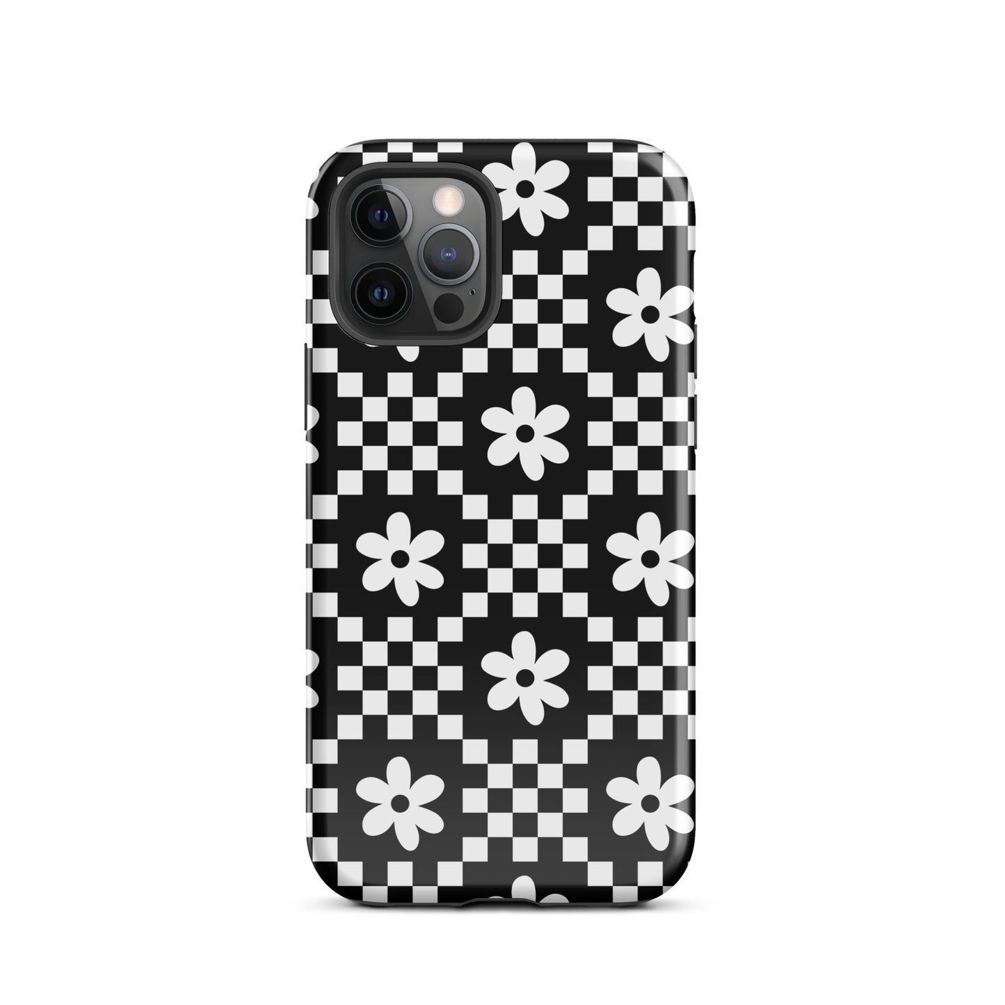 Checkerboard Daisy iPhone Case iPhone 12 Pro Glossy