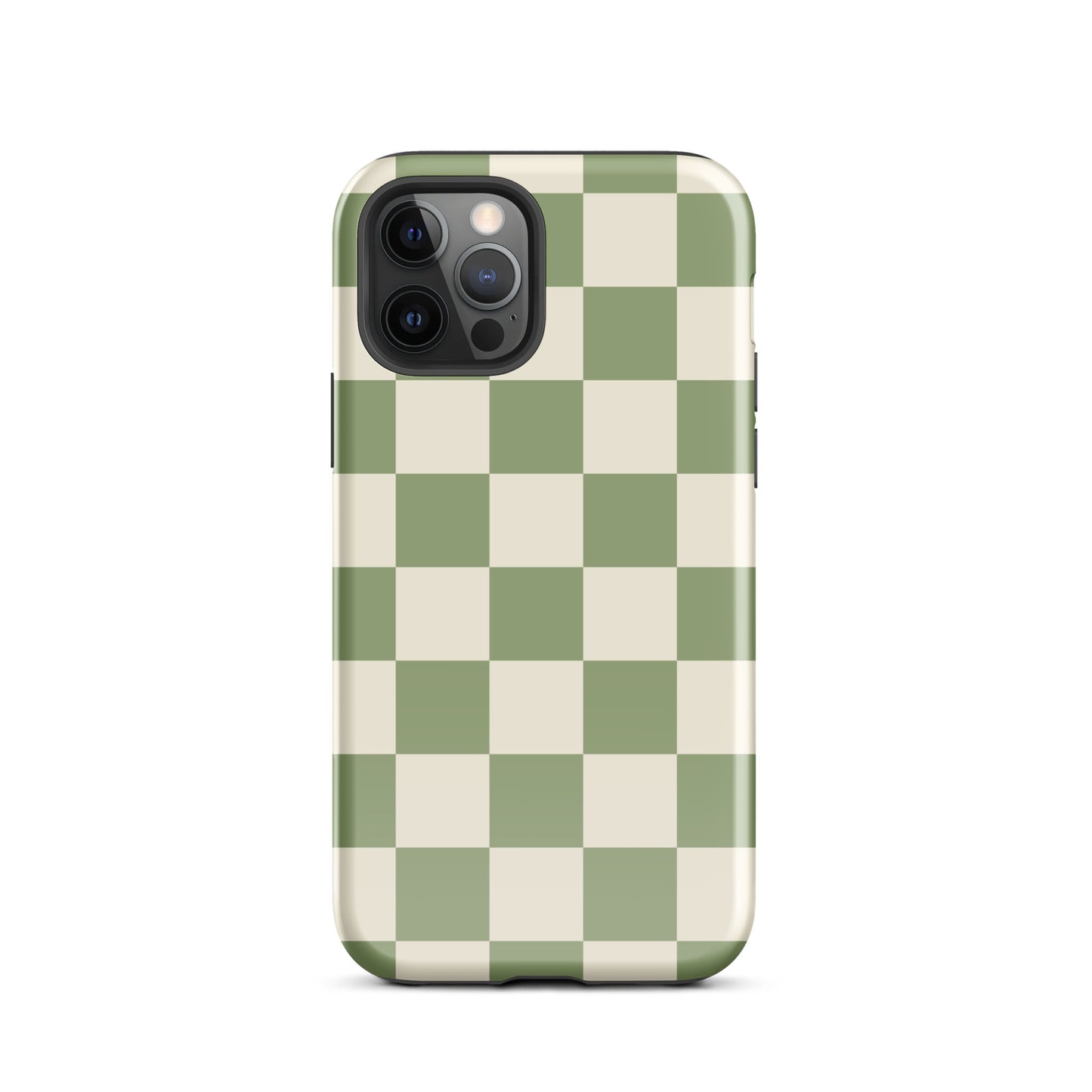 Green & Beige Checkered iPhone Case