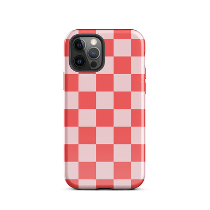 Red & Pink Checkered iPhone Case