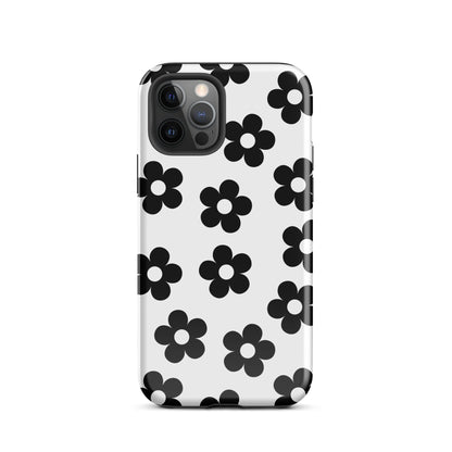 White Retro Flowers iPhone Case