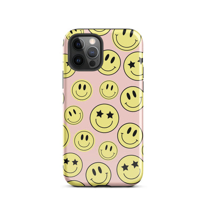 Pink Smiley Faces iPhone Case