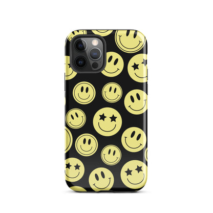 Black Smiley Faces iPhone Case