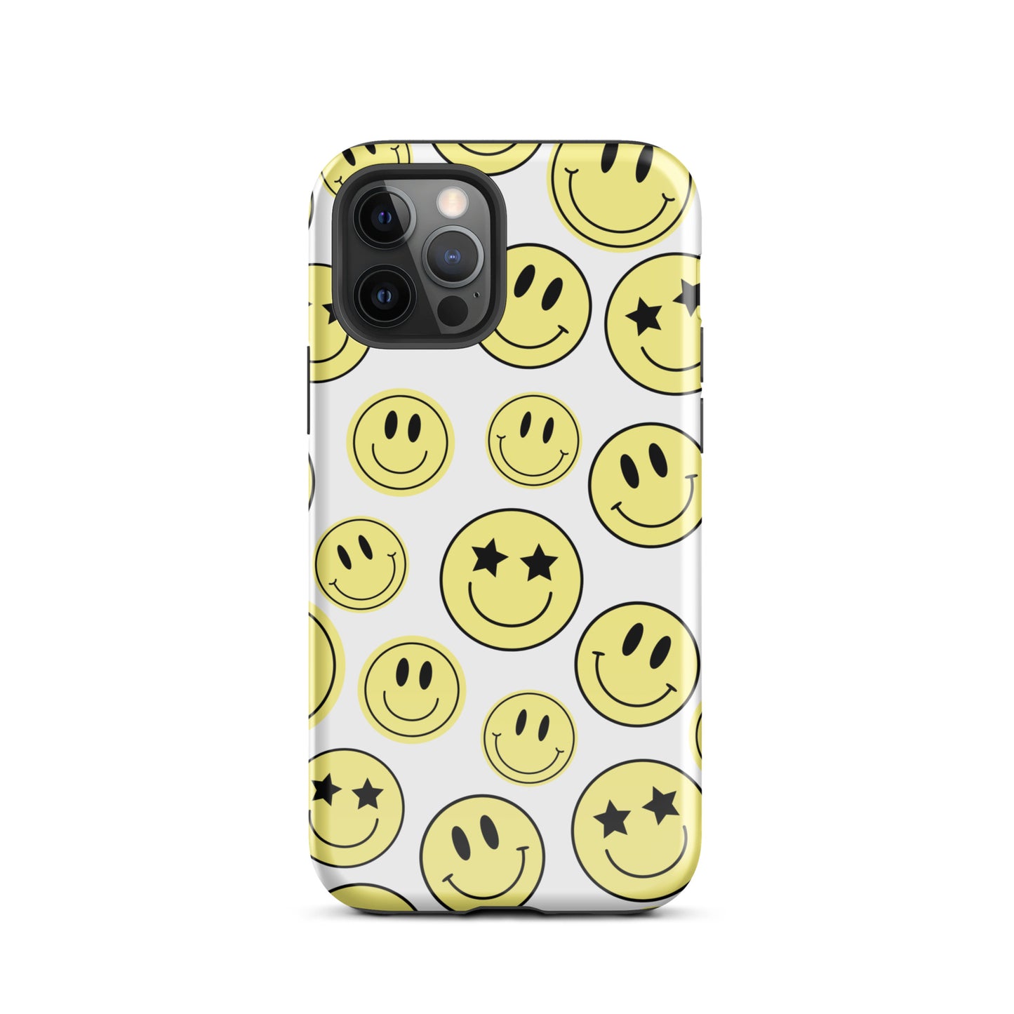 White Smiley Faces iPhone Case