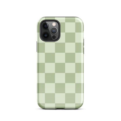 Green & Light Green Checkered iPhone Case