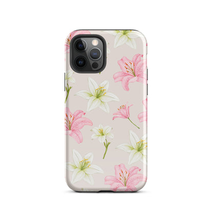 Beige Tiger Lily iPhone Case