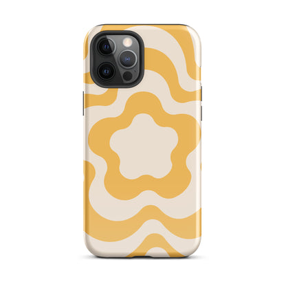 Yellow Retro Flowers iPhone Case iPhone 12 Pro Max Glossy