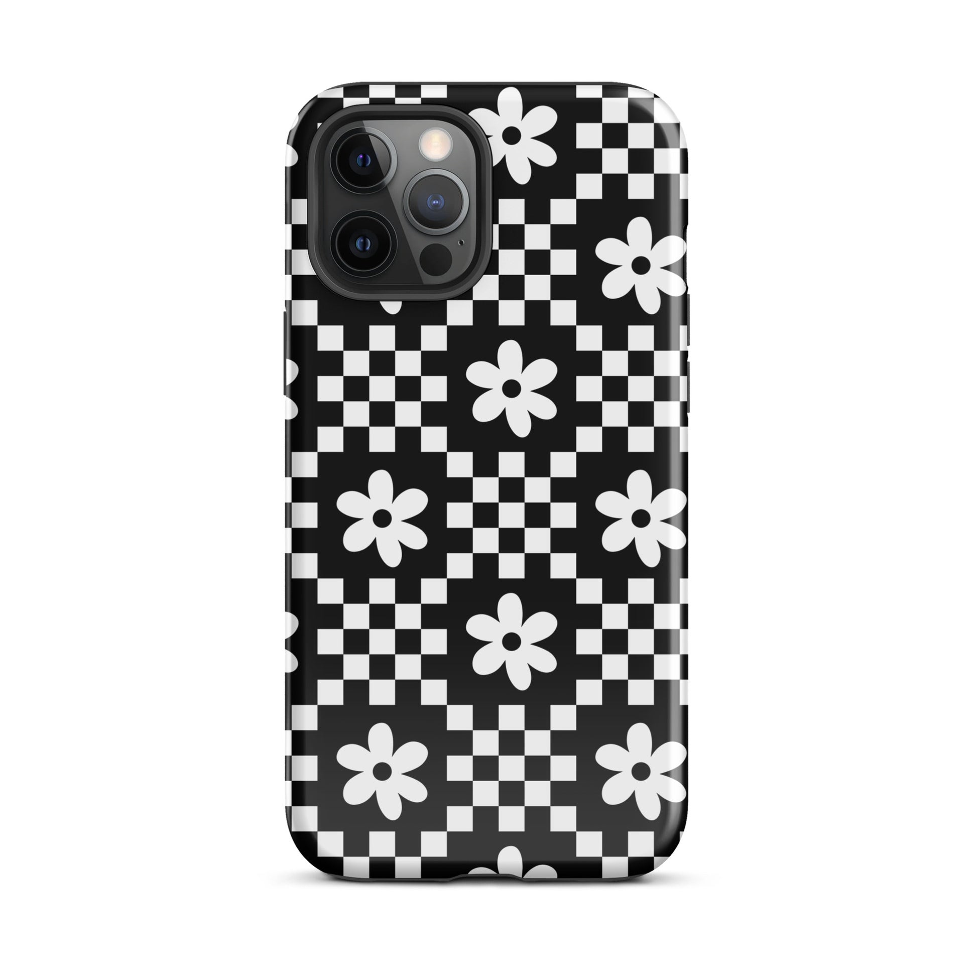 Checkerboard Daisy iPhone Case iPhone 12 Pro Max Glossy