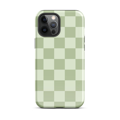 Green & Light Green Checkered iPhone Case