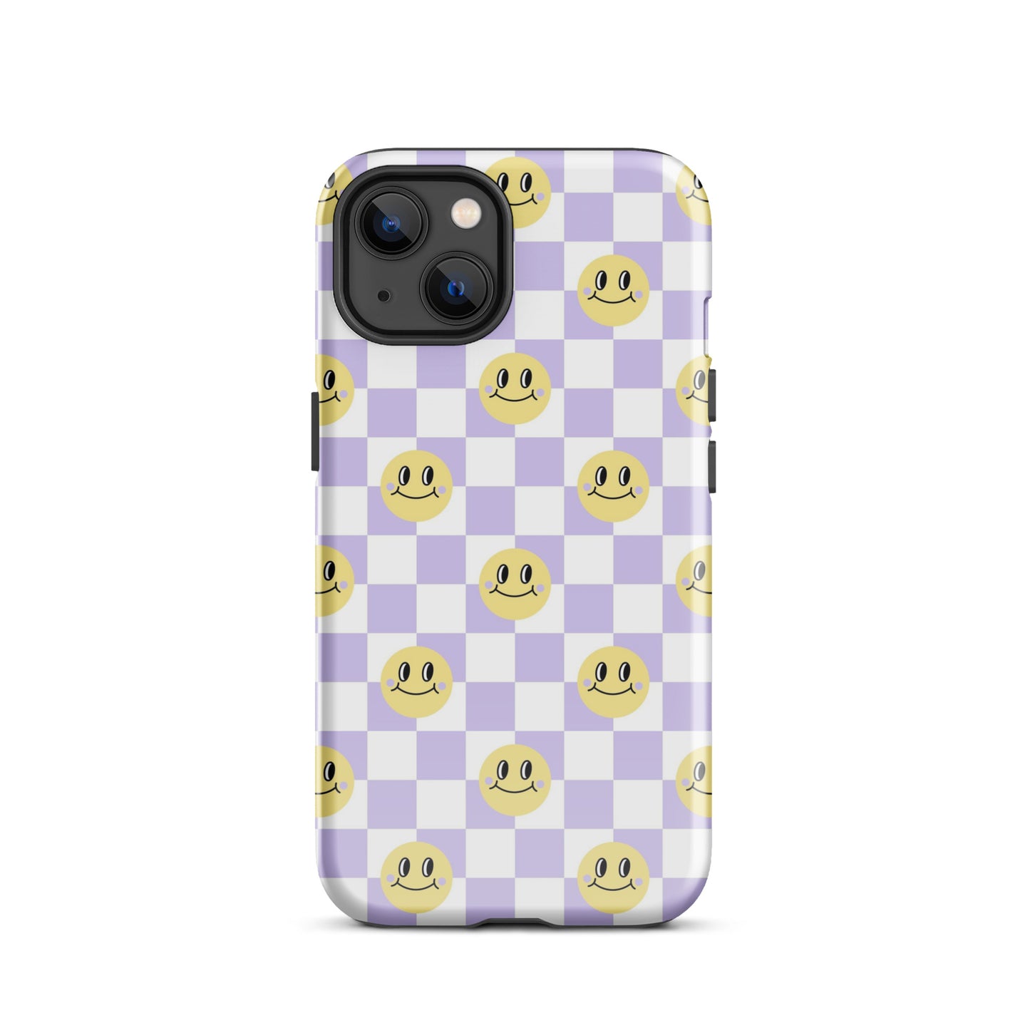 Checkered Smiley Faces iPhone Case Glossy iPhone 13