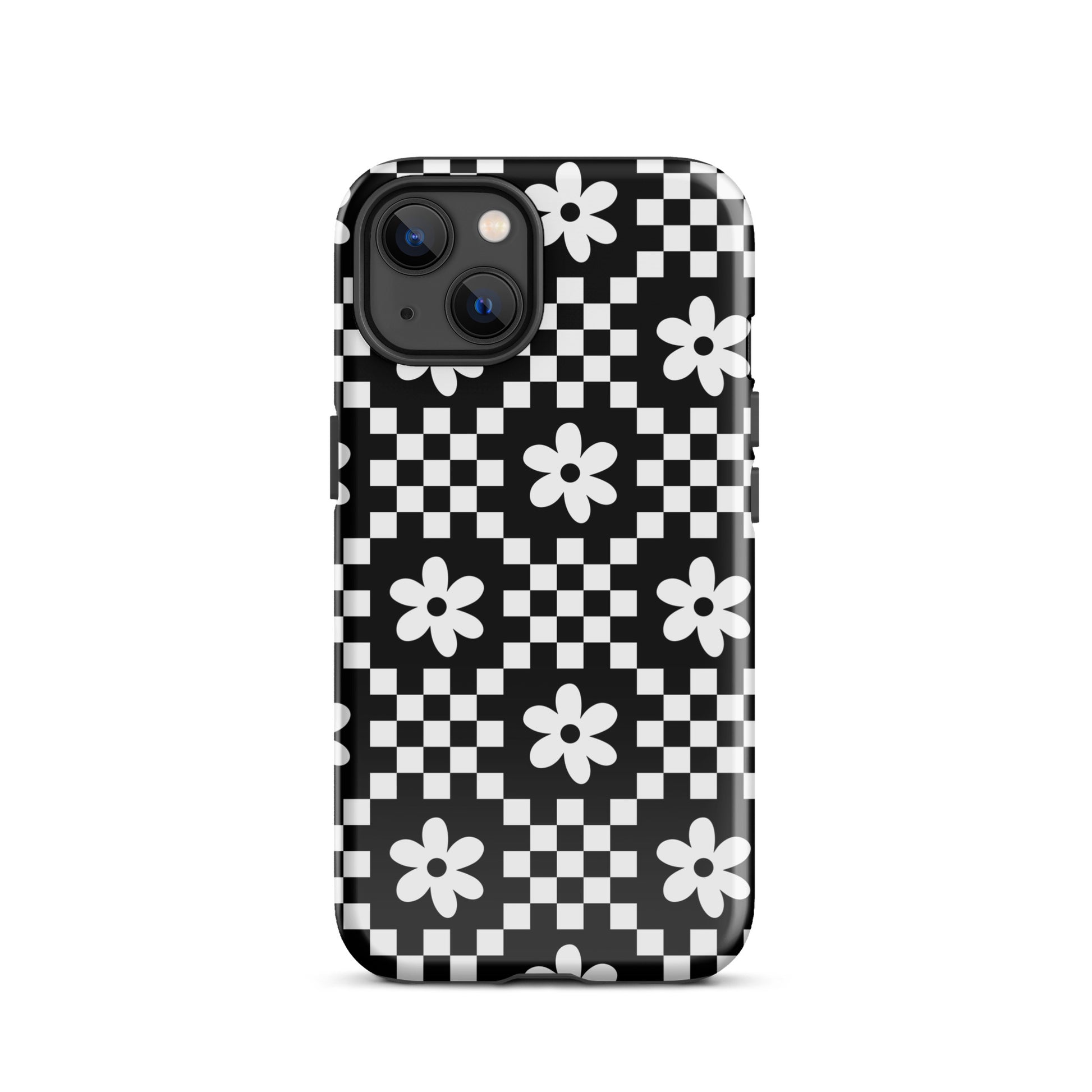 Checkerboard Daisy iPhone Case iPhone 13 Glossy