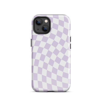 Purple Wavy Checkered iPhone Case