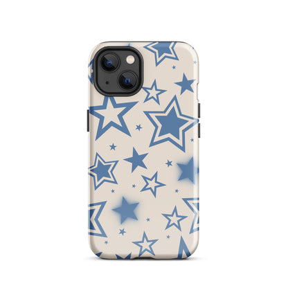 Beige & Blue Stardust iPhone Case