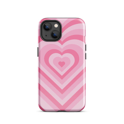 Pink Glowing Hearts iPhone Case