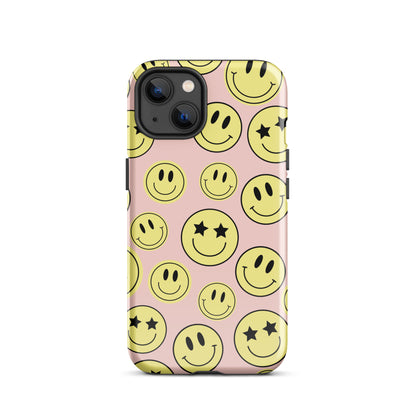 Pink Smiley Faces iPhone Case