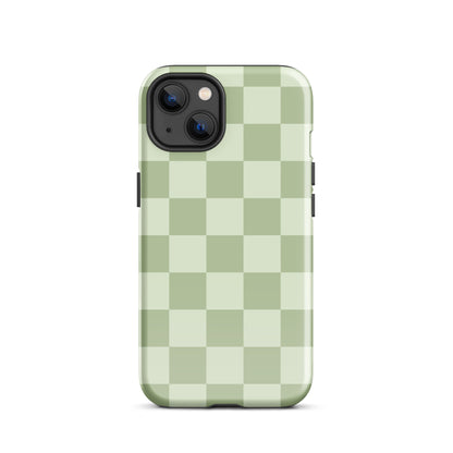 Green & Light Green Checkered iPhone Case