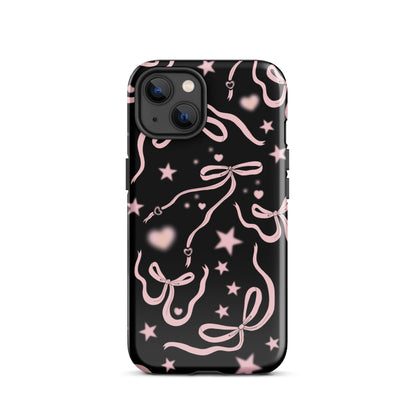 Black Cosmic Bows iPhone Case