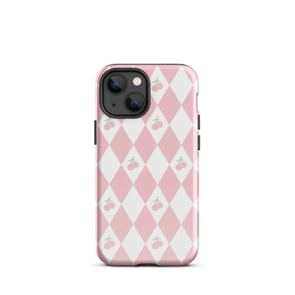 Cherry Argyle iPhone Case iPhone 13 mini Glossy