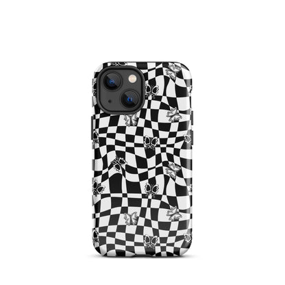 Butterfly Wavy Checkered iPhone Case iPhone 13 mini Glossy