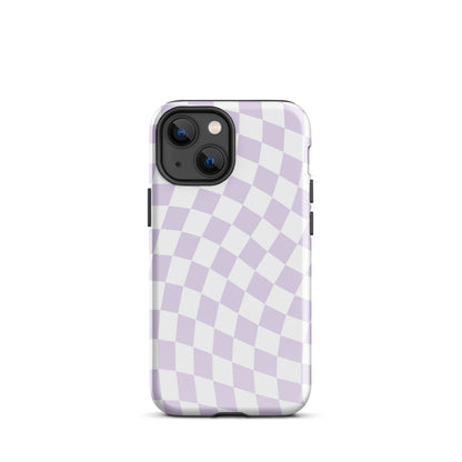 Purple Wavy Checkered iPhone Case