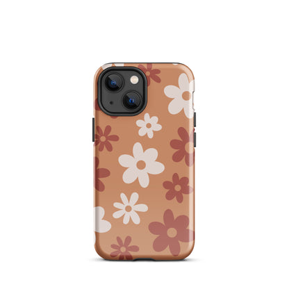 Brown Flower Power iPhone Case