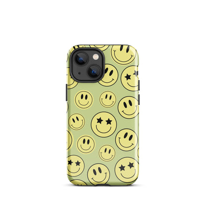 Green Smiley Faces iPhone Case