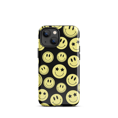 Black Smiley Faces iPhone Case