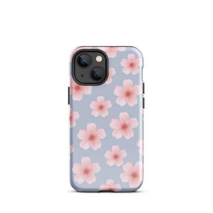 Blue Cherry Blossoms iPhone Case