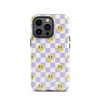 Checkered Smiley Faces iPhone Case Glossy iPhone 13 Pro