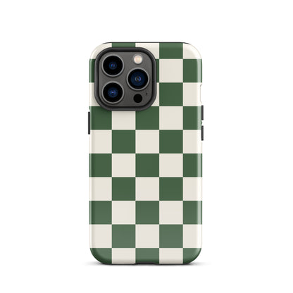 Green Checkered iPhone Case iPhone 13 Pro Glossy