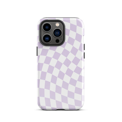 Purple Wavy Checkered iPhone Case