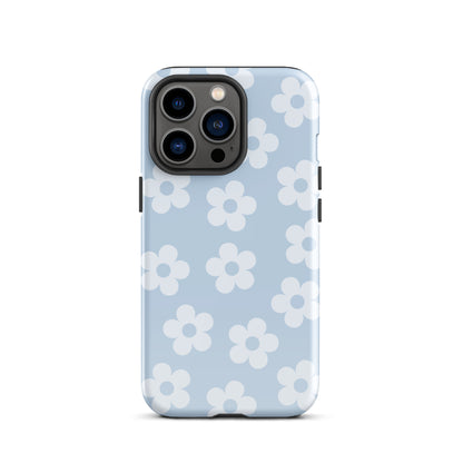 Blue Retro Flowers iPhone Case