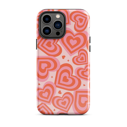 Pink & Red Hearts iPhone Case iPhone 13 Pro Max Glossy