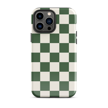 Green Checkered iPhone Case iPhone 13 Pro Max Glossy